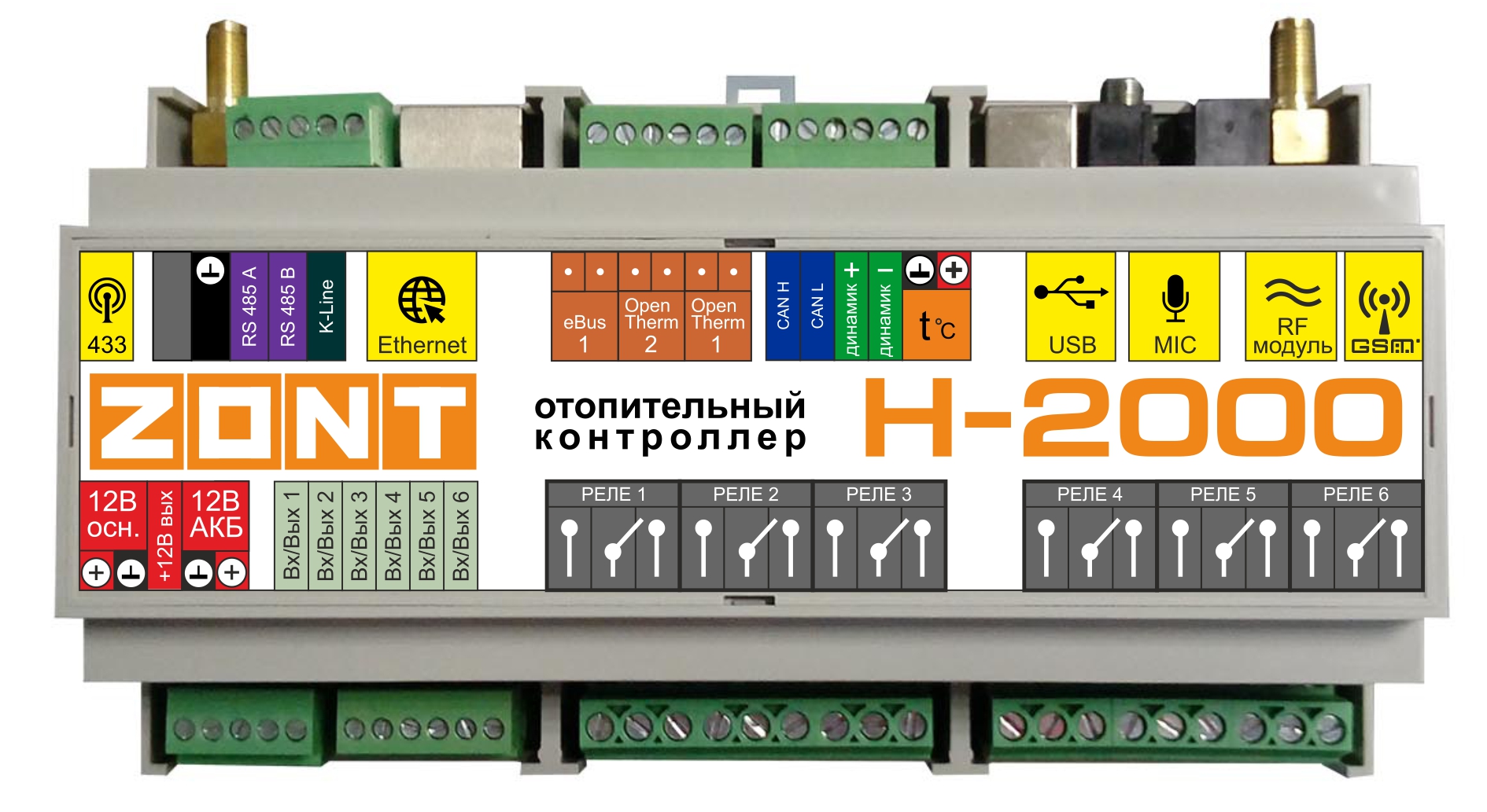 Контроллер управления отоплением в сборе ZONT-H2000