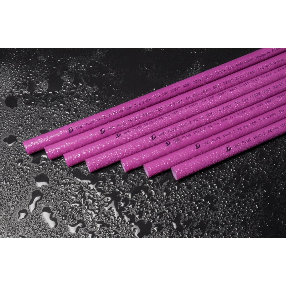 Труба сшитый полиэтилен 16*2,0 PEX-a ONE PLUS (200) с  кислородным слоем EVOH фиолетовая