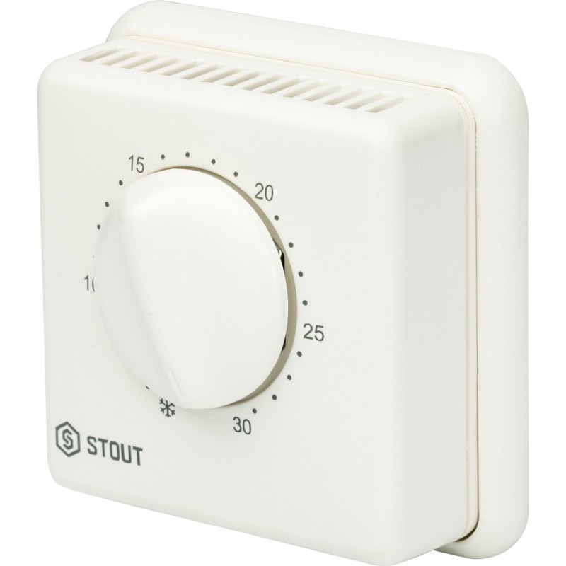 Термостат для регулировки комнатной температуры проводной переключатель "зима/лето", светодиод, STOUT TI-N