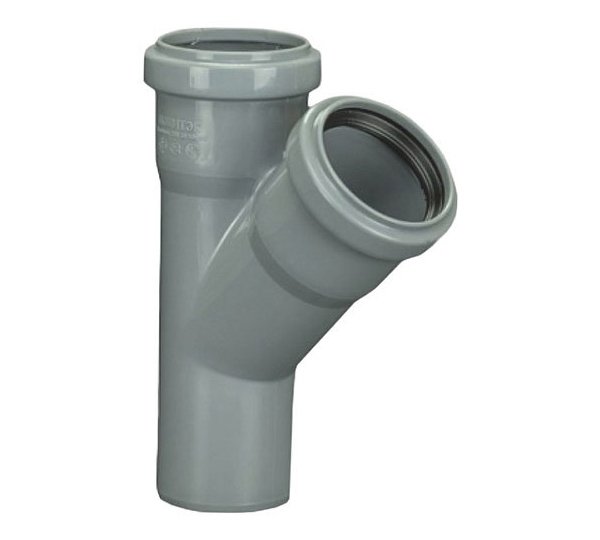 Тройник канализационный внутренний 40x40 мм/45° Политэк