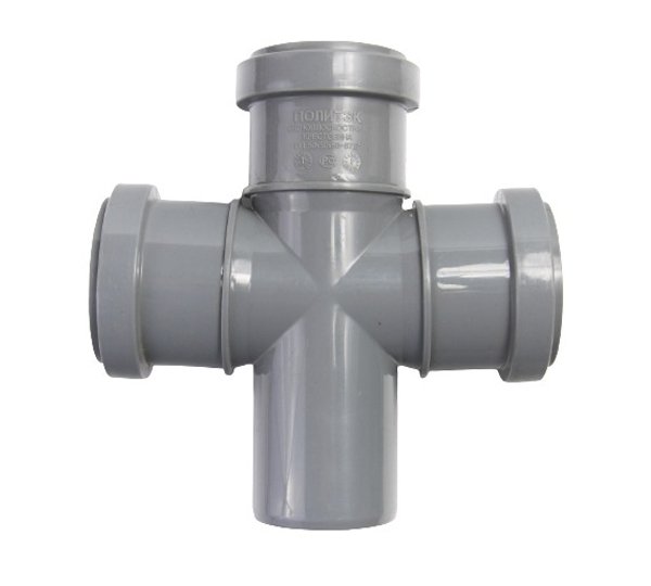 Крестовина канализационная внутренняя одноплоскостная 50x50x50 мм/90° Политэк